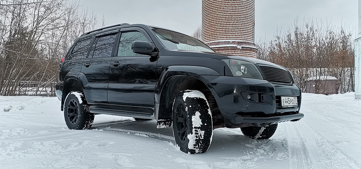 Бампер РИФ силовой передний/защита штатного бампера Toyota Land Cruiser Prado 120 c защитой радиатора