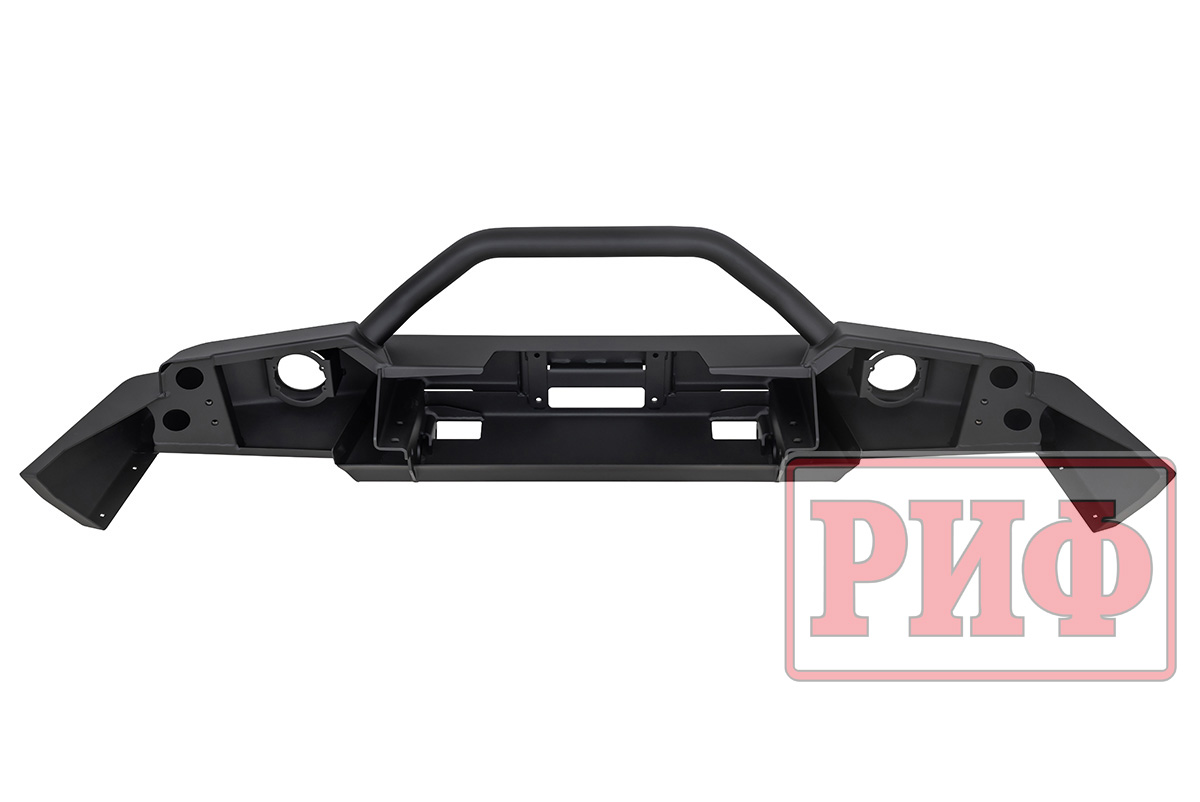 Бампер РИФ силовой передний для ГАЗ Соболь NN 4x4 под штатные фары, с центральной защитной дугой, стандарт