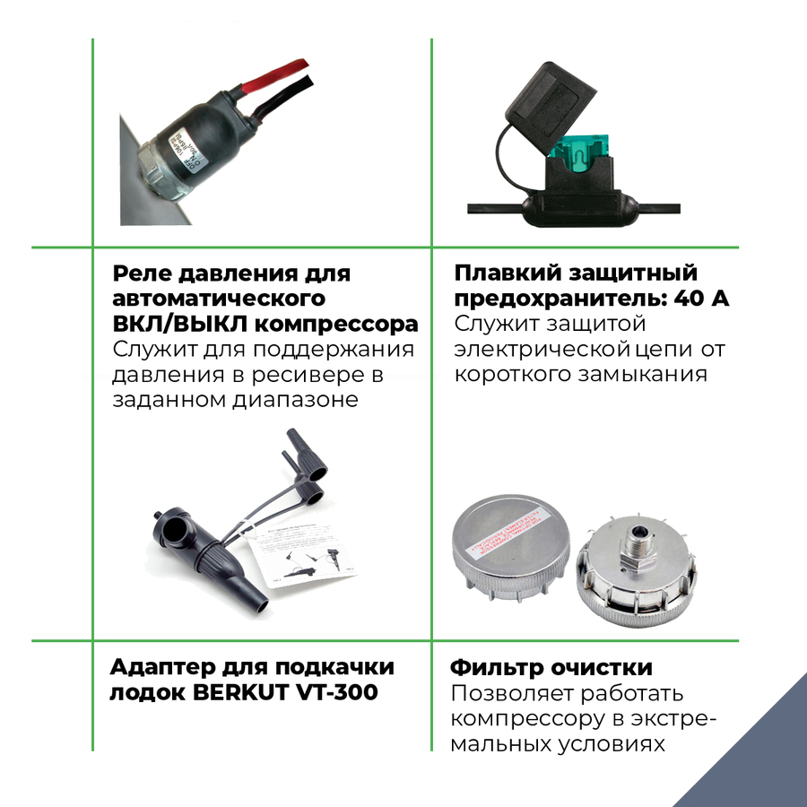 Пневмосистема с ресивером 6л BERKUT SA06