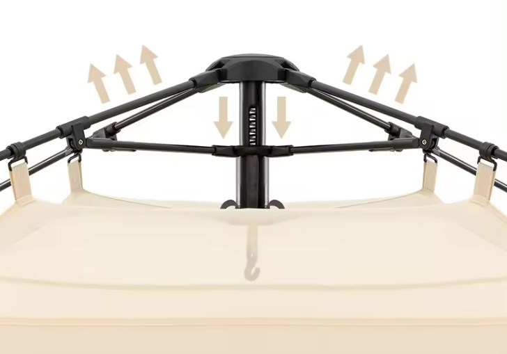 Палатка Naturehike Ango 3-местная, быстросборная, бежевая, со стойками