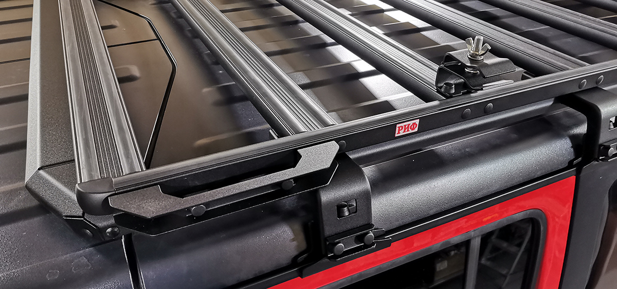 Багажник экспедиционный (платформа) алюминиевый РИФ 1350x1690 мм для Jeep Wrangler JL 2018+ (с крепежом)