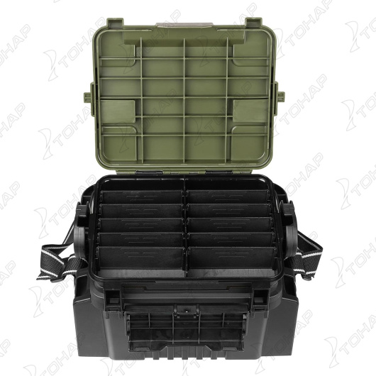 Ящик форелевый NISUS 30x21.5x25 см, черный с зеленым