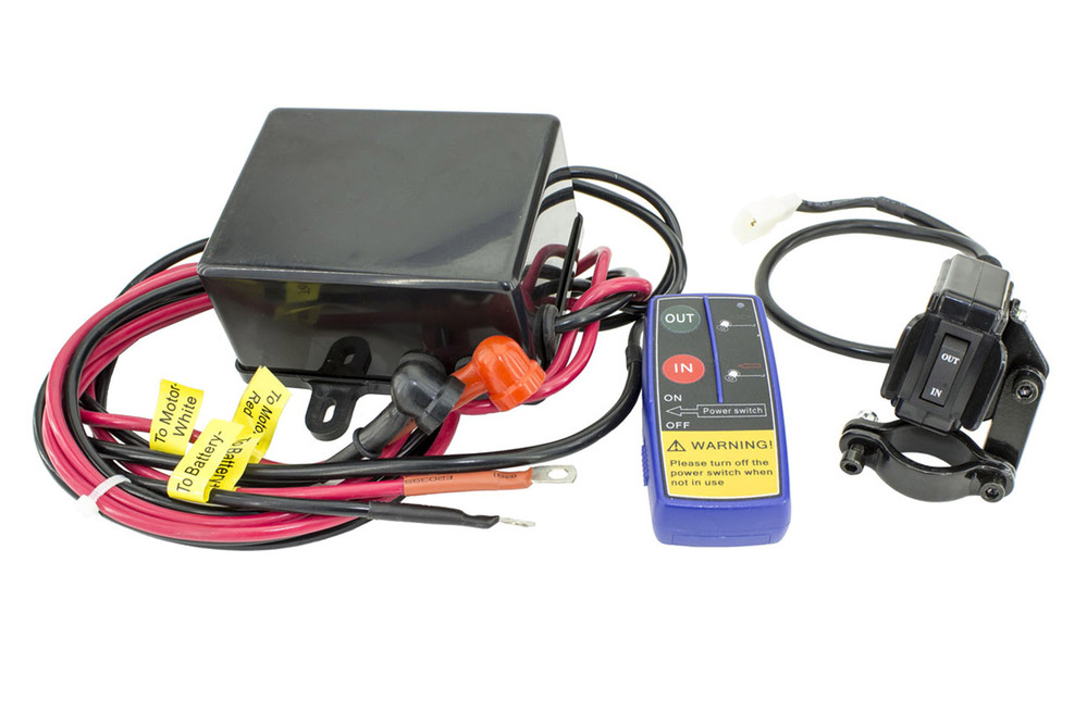 Лебедка для квадроцикла 12В 2000 lbs (907 кг) 1,6 кВт (стальной трос)