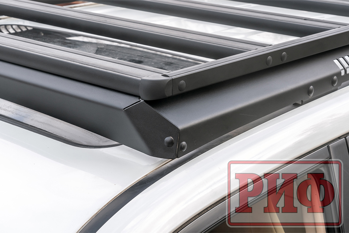 Багажник экспедиционный (платформа) алюминиевый РИФ 1150x2080 мм для Toyota Land Cruiser Prado 150 (с крепежом)