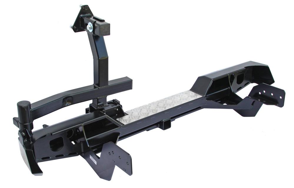 Бампер РИФ задний Mitsubishi L200 2005+ с квадратом под фаркоп и калиткой