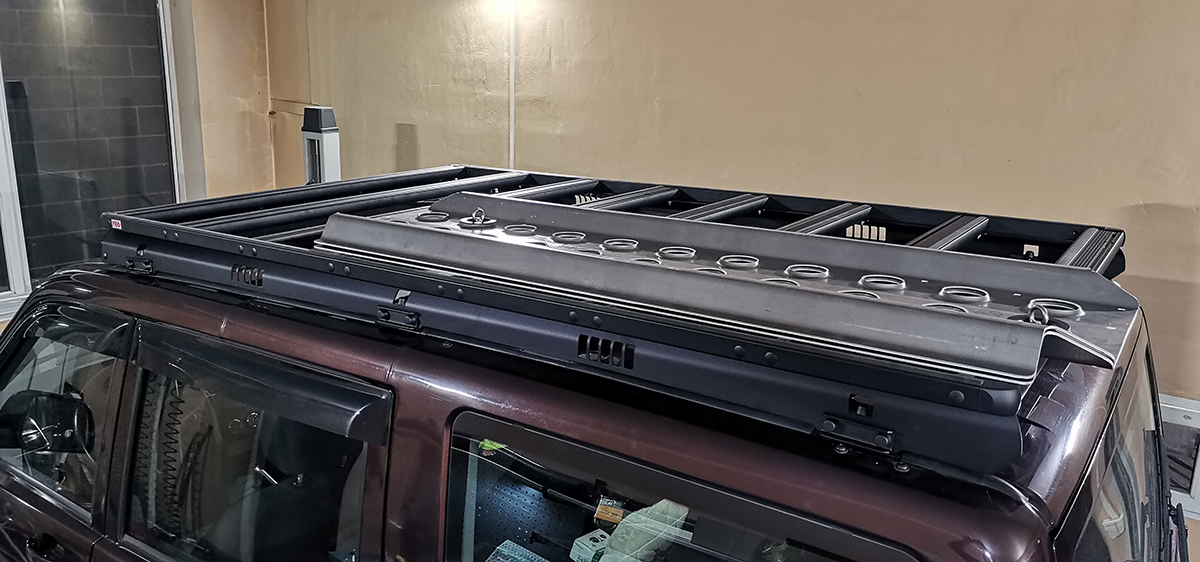 Багажник экспедиционный (платформа) алюминиевый РИФ 1250x2080 мм для УАЗ Патриот (с крепежом)