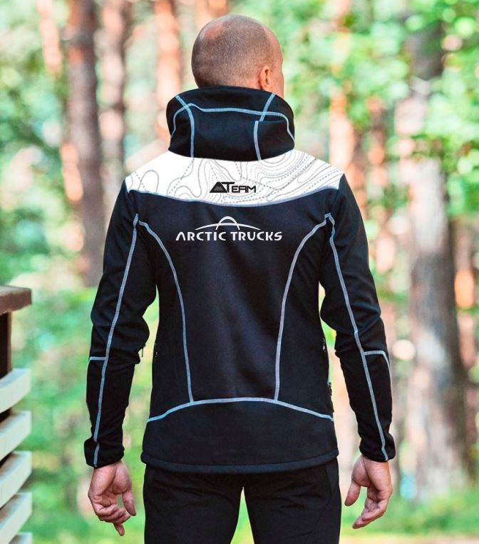 Фирменная куртка-виндстопер с капюшоном ATTeam Classic черная M (размер 48)