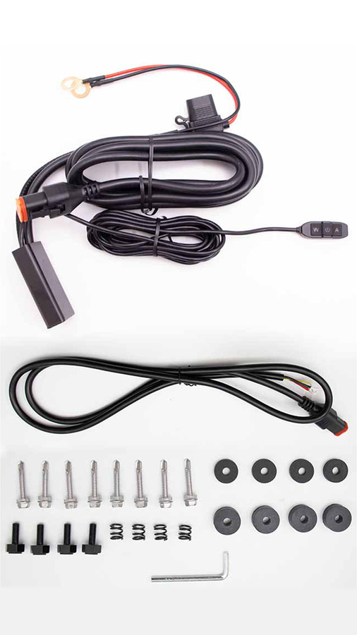 Фара рамка ближнего света с дхо белым/желтым с проводкой 100W