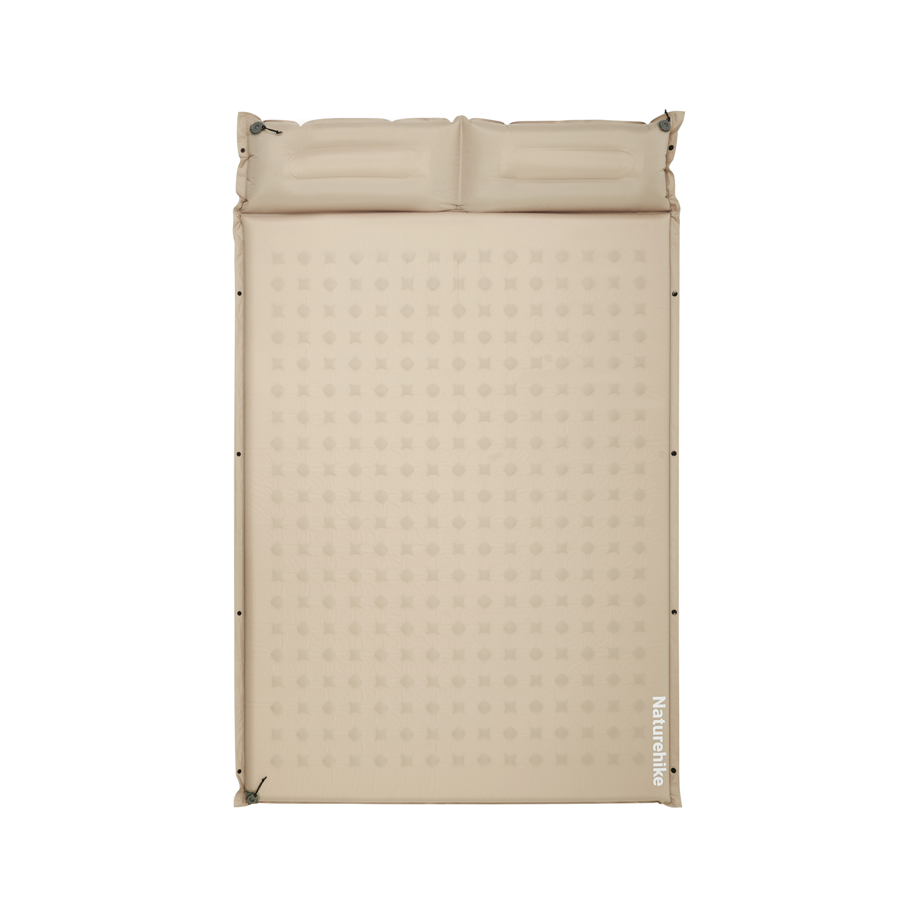 Коврик самонадувающийся Naturehike двойной 200х130х6 см, с подушками, бежевый