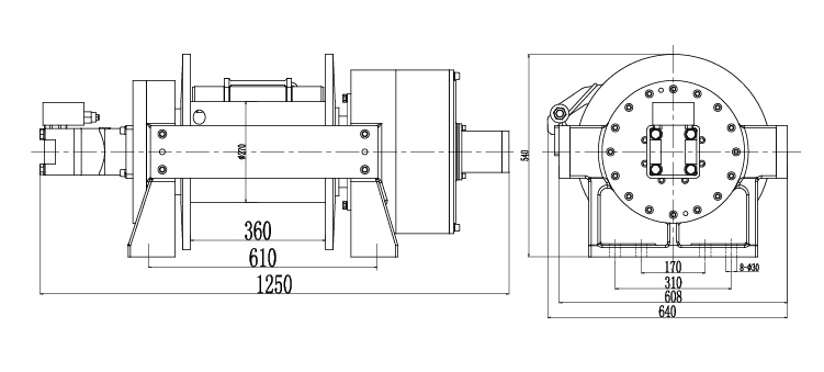 Лебёдка гидравлическая Runva 66000 lbs 30000 кг