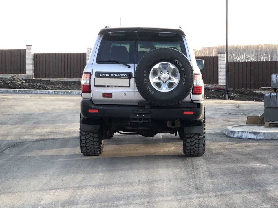 Калитка в штатный бампер усиленная Toyota Land Cruiser 105 с квадратом