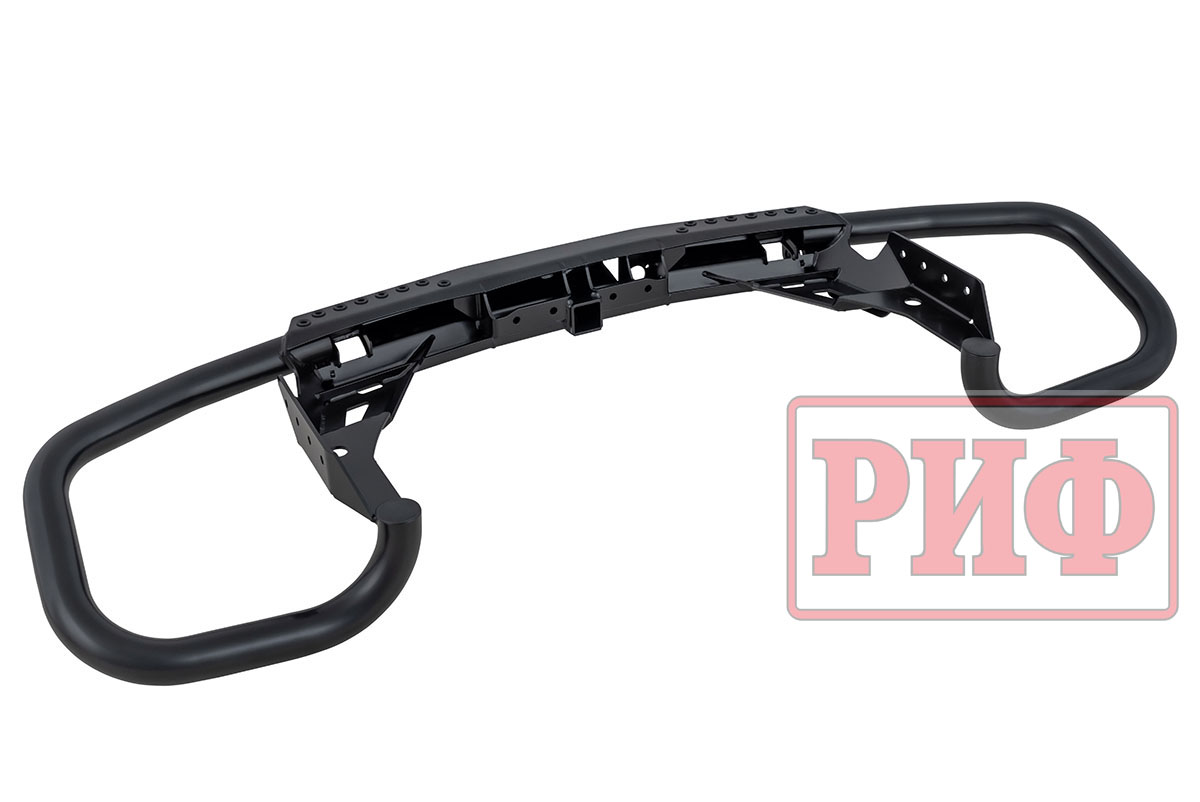 Бампер задний силовой/защита штатного бампера РИФ Nissan Patrol Y62 c квадратом под фаркоп