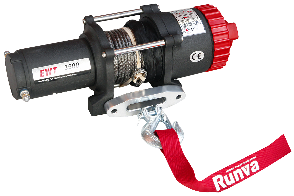 Лебёдка электрическая 12V Runva EWT3500ASR 1588 кг (синтетический трос)