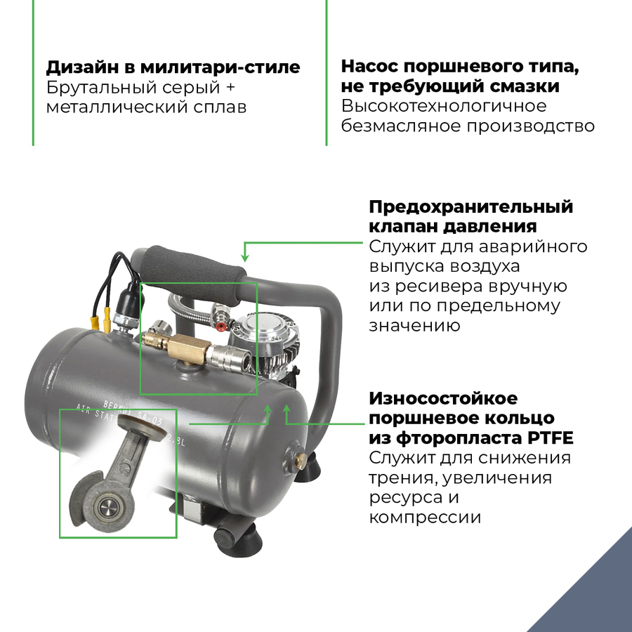 Пневмосистема с ресивером 2,85л BERKUT SA03