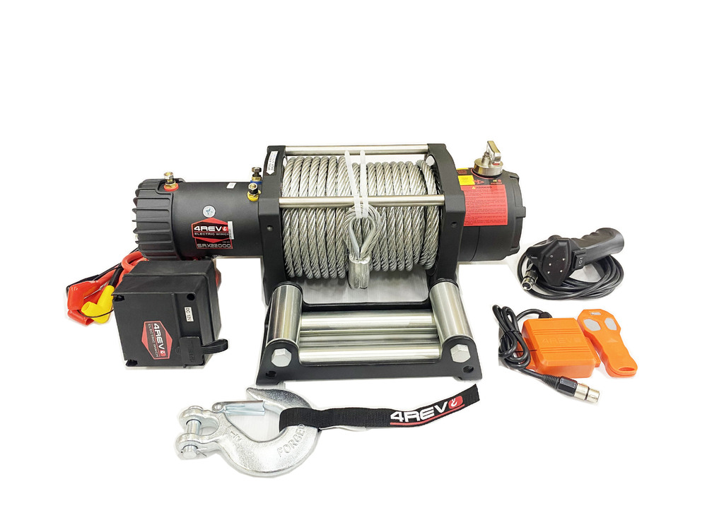Лебедка автомобильная 4REVO SRX 22000 12V со стальным тросом