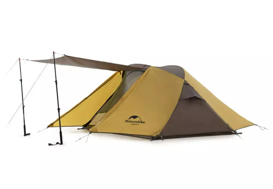 Палатка Naturehike Butterfly 2-местная, алюминиевый каркас, желто-коричневый