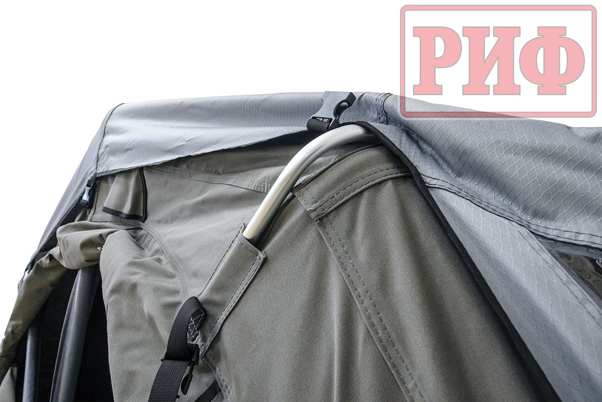 Палатка на крышу автомобиля РИФ Soft RT02-160 PRO, тент серый, 160х(240+70)х115 см