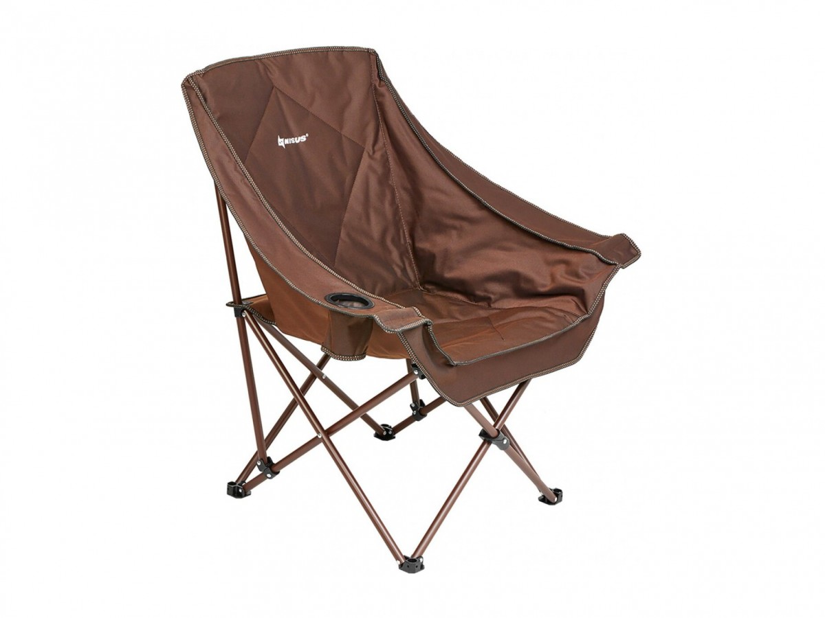 Кресло NISUS складное (коричневый) 120 кг.