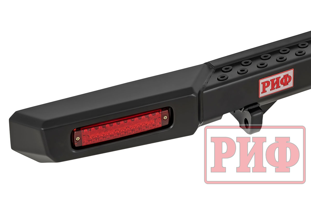 Бампер РИФ силовой задний УАЗ Буханка с фонарями, калиткой, возможностью установки фаркопа, лифт 65 мм