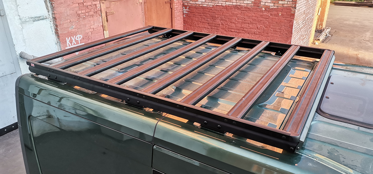 Багажник экспедиционный (платформа) алюминиевый РИФ 1600x2080 мм для ГАЗ Соболь NN