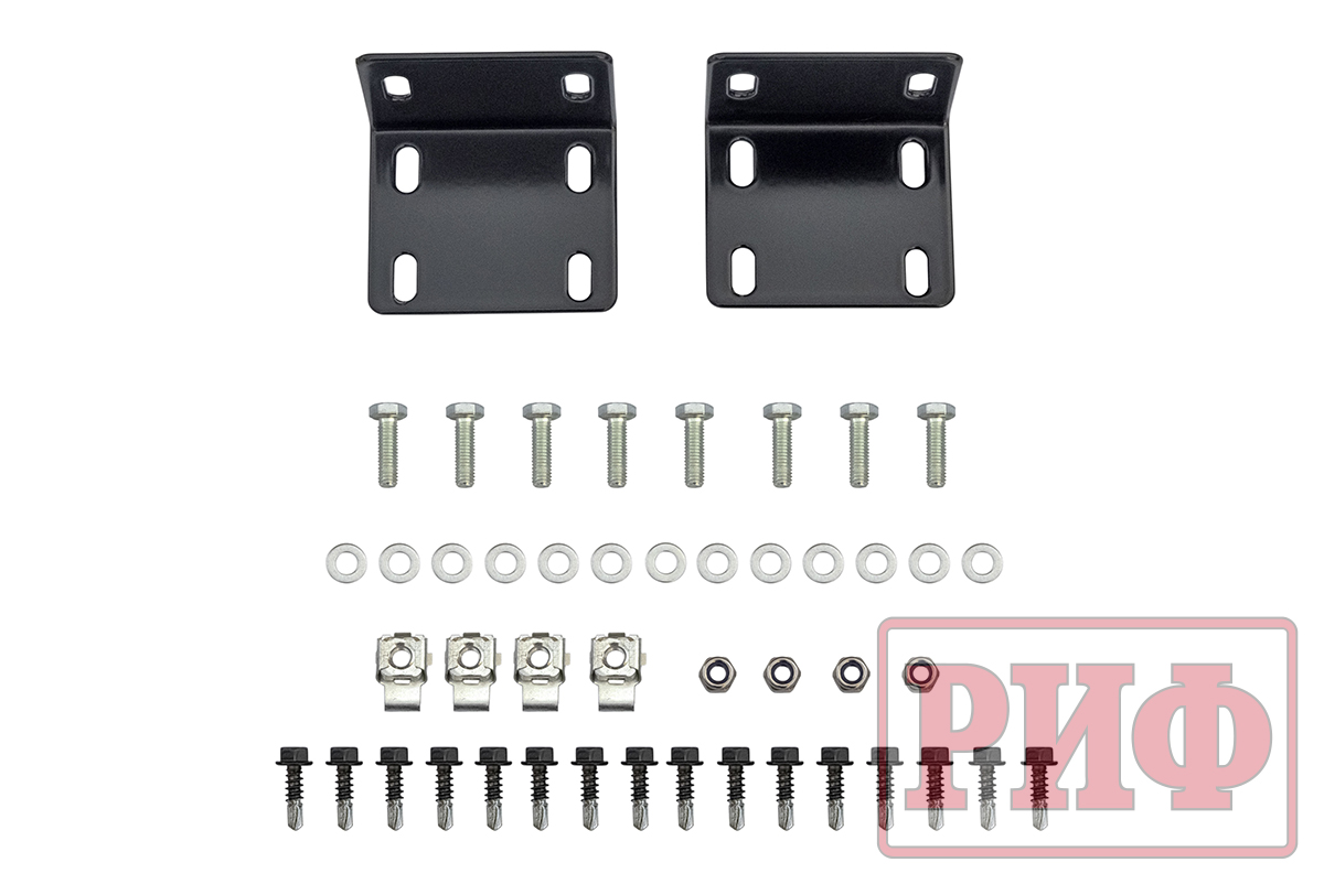 Бампер РИФ силовой передний Mitsubishi Pajero Sport 2015-2020 с доп. фарами (арт. B0205) и защитой бачка омывателя