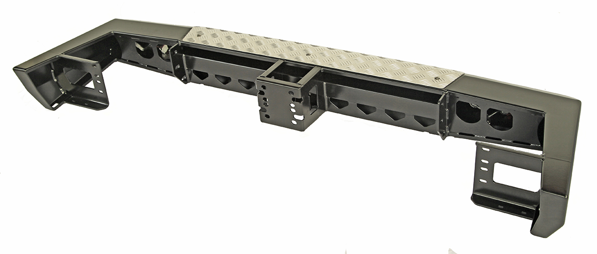 Бампер РИФ задний УАЗ Патриот 2015+ с квадратом под фаркоп и фонарями (стандарт)