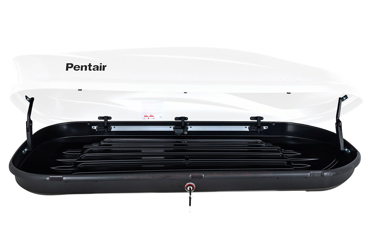 Бокс автомобильный на крышу Pentair PYTHON 400L белый глянец, двусторонний