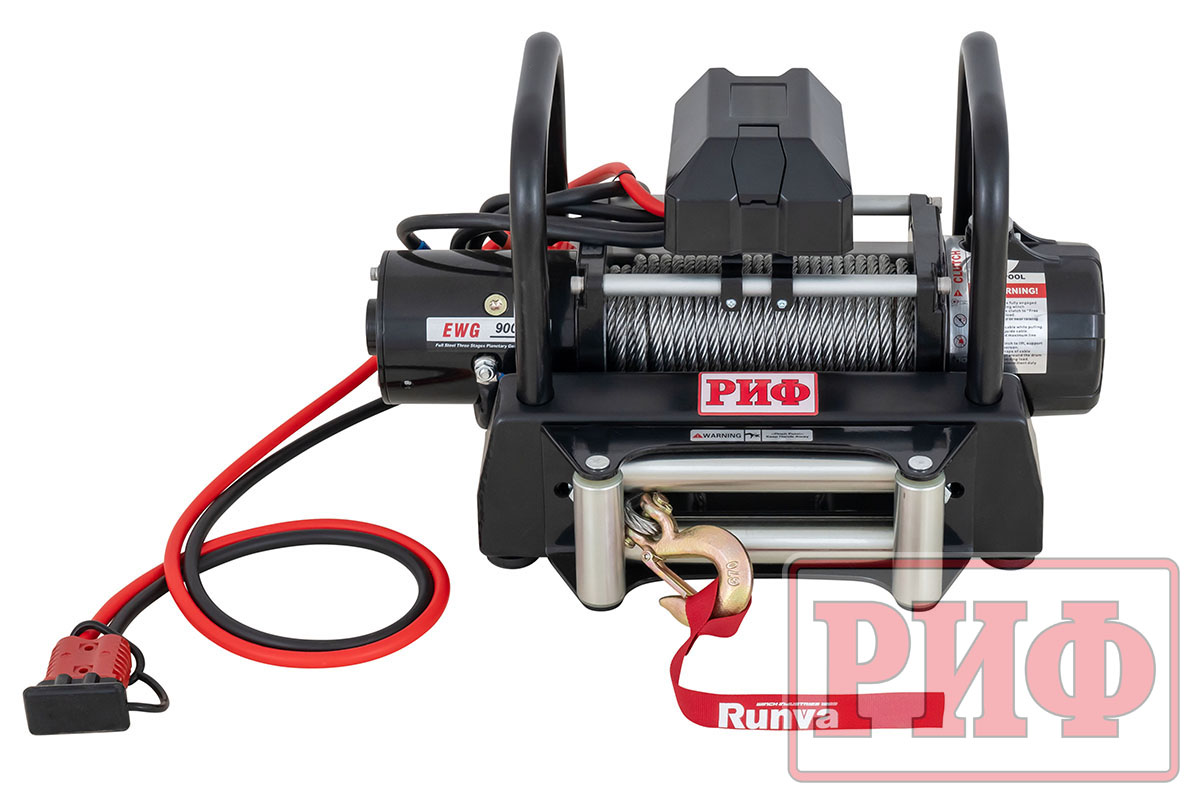 Лебёдка переносная РИФ 9000U c площадкой и проводами (стальной трос)