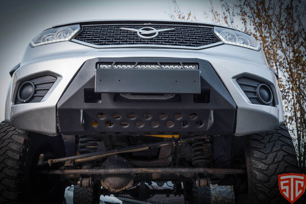 Мини силовой бампер (площадка под лебедку) Уаз Патриот 2015-