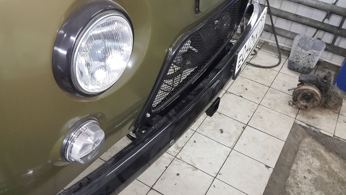 Переходник РИФ для съёмной лебёдки в передний штатный бампер УАЗ Буханка