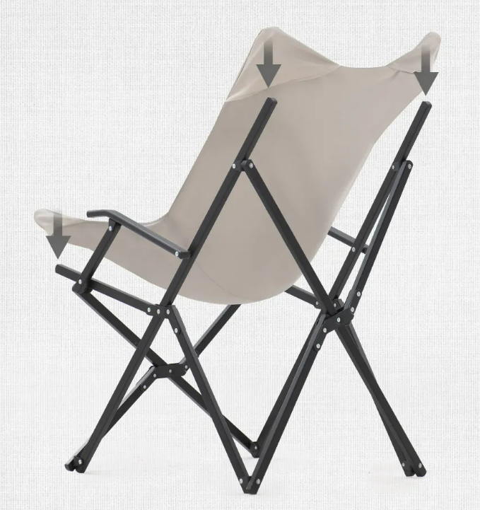 Кресло туристическое Naturehike складное, бежевое, до 120 кг