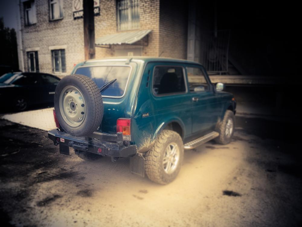 Бампер РИФ задний ВАЗ Нива с квадратом под фаркоп, калиткой и фонарями