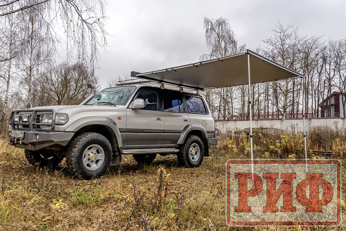 Маркиза автомобильная РИФ 2,13х2,5 м полуавтомат (винил) темно-серая