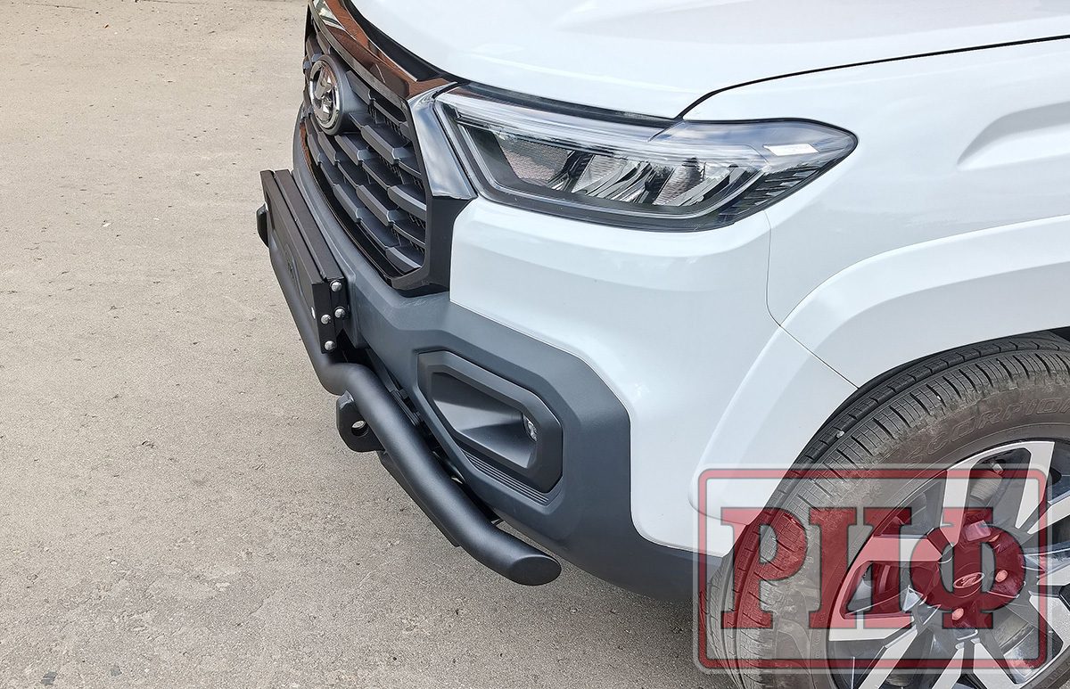 Бампер РИФ силовой передний/защита штатного бампера Lada Niva Travel 2025+ с защитой радиатора
