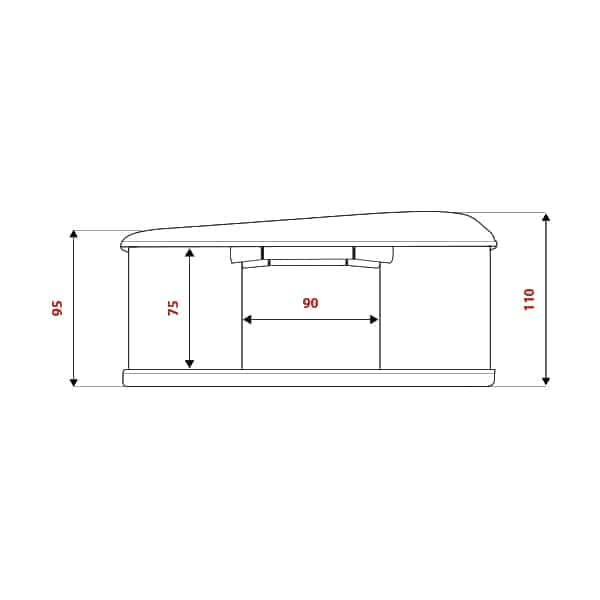 Палатка на крышу автомобиля AUTOHOME MAGGIOLINA AIRLANDER PLUS SMALL GRAY X-LONG, серый тент, лестница 215 мм