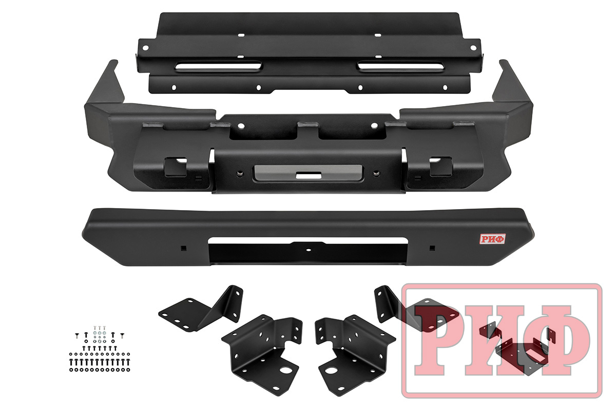 Площадка РИФ под лебёдку с защитой радиатора в штатный бампер RAM 1500 Rebel 2024+