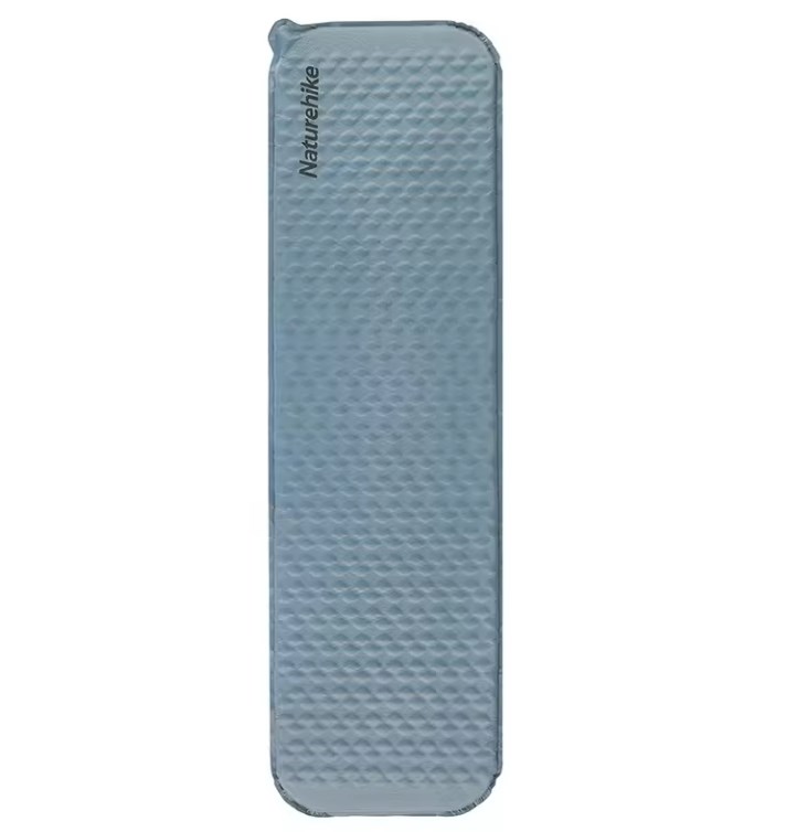 Коврик самонадувающийся Naturehike, 196x65x3,5 см, увеличенный, светло-синий