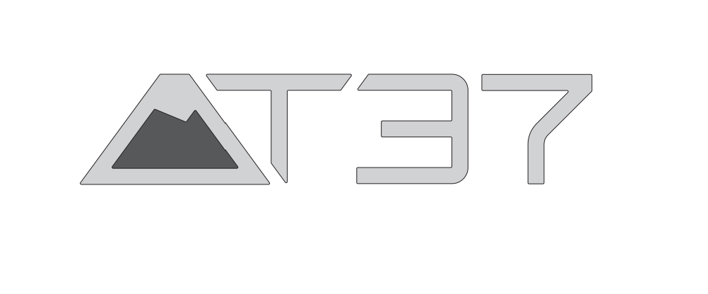Эмблема объемная AT37 хром буквы/серая заливка