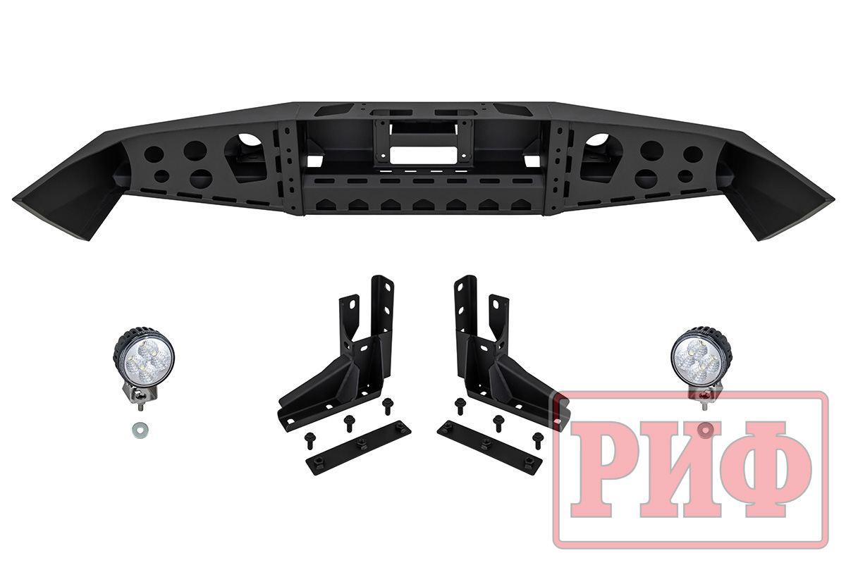 Бампер РИФ передний Toyota LC105 с доп. фарами без кенгурина