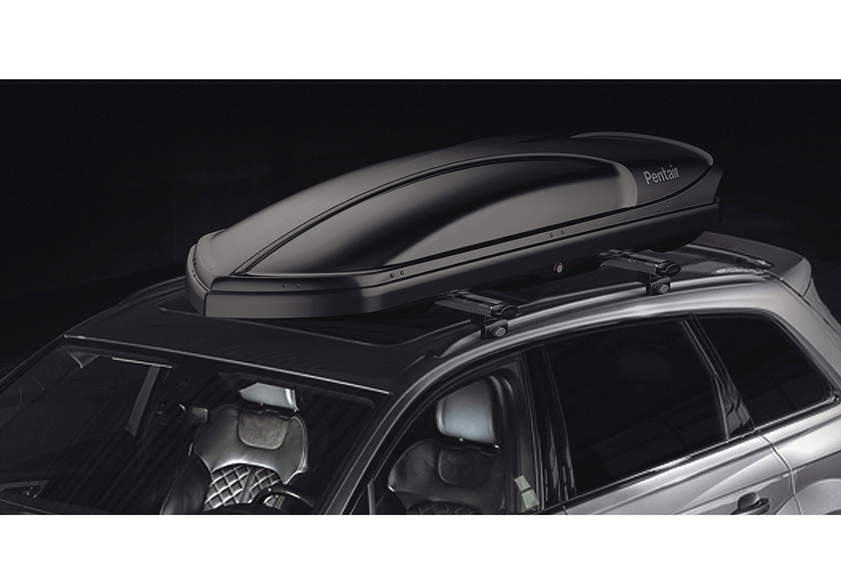 Бокс автомобильный на крышу Pentair COBRA 420L черный глянец, двусторонний