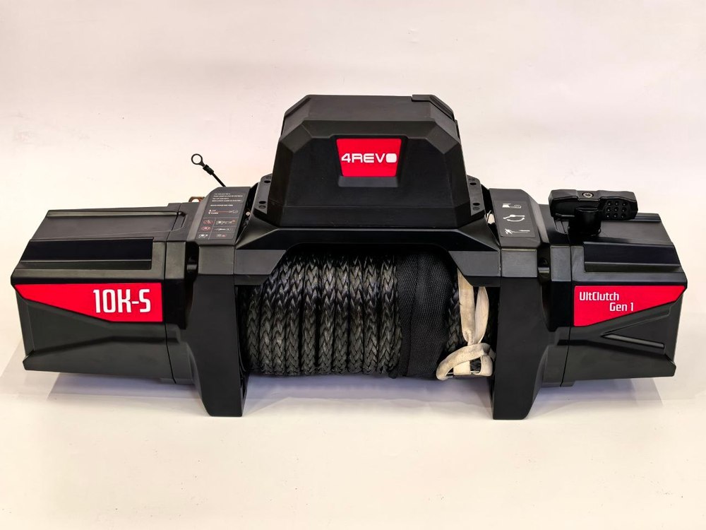 Лебедка автомобильная 4REVO 10K-S 12V (синтетический трос)