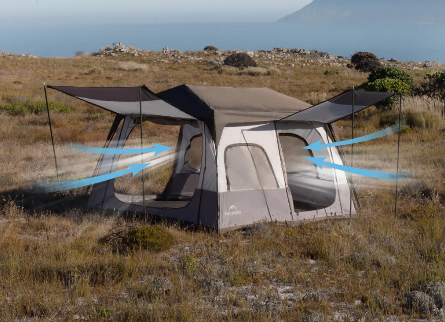 Палатка Naturehike Cape 8.3 быстросборная, серая