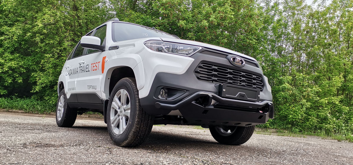 Бампер РИФ силовой передний/защита штатного бампера Lada Niva Travel с защитой радиатора