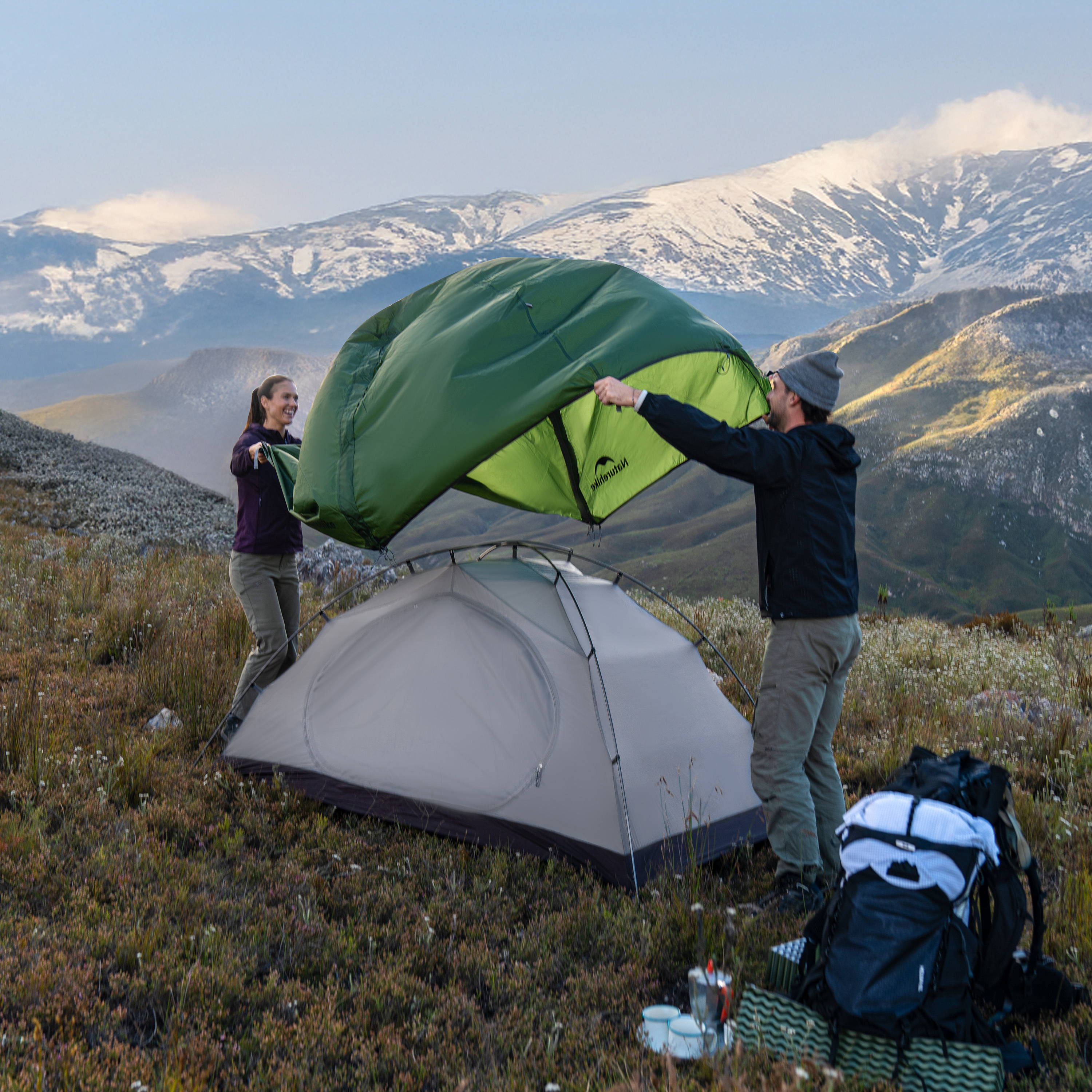 Палатка Naturehike Cloud-Creek PRO, 2-местная, зеленая