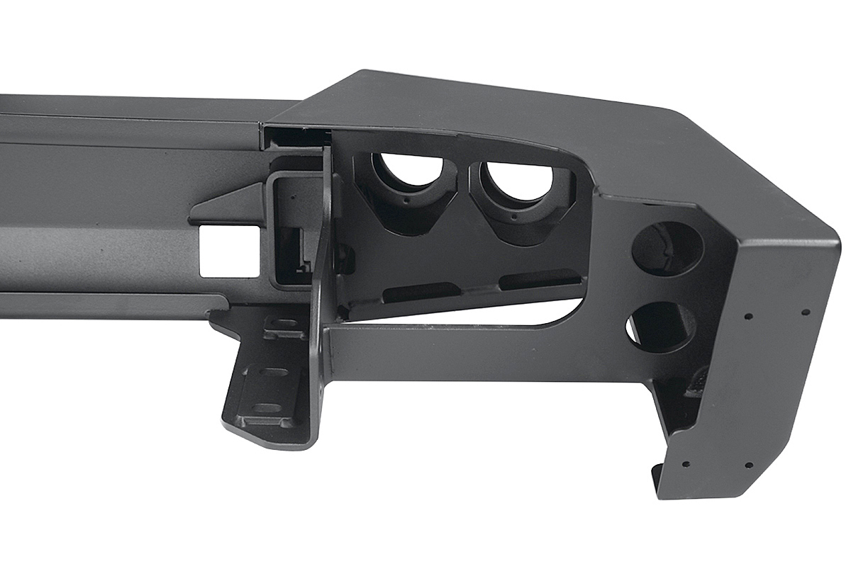 Бампер РИФ задний Jeep Wrangler JK 2006+ с квадратом под фаркоп и фонарями, стандарт