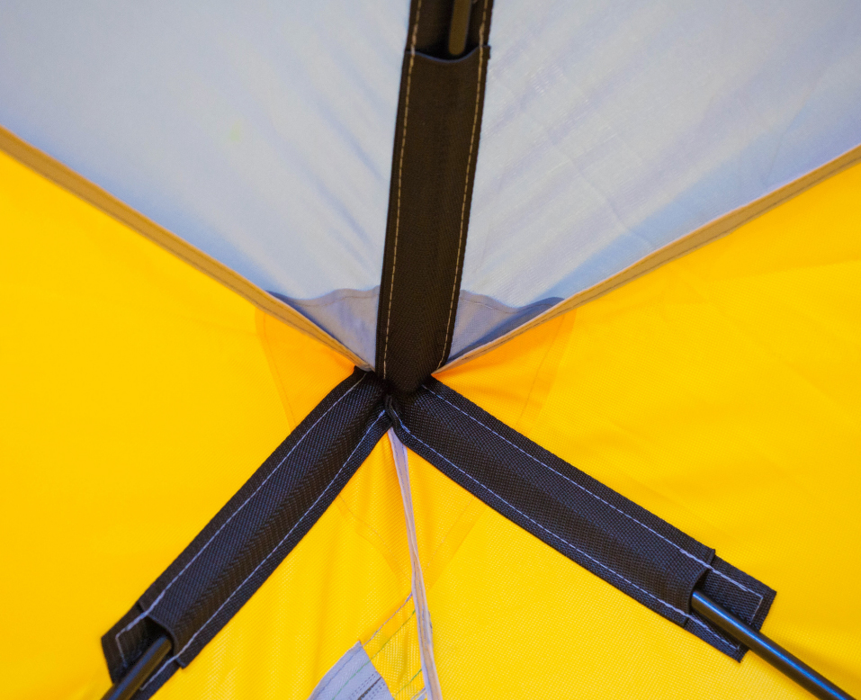 Палатка зимняя (330*330*205) желтая с серым