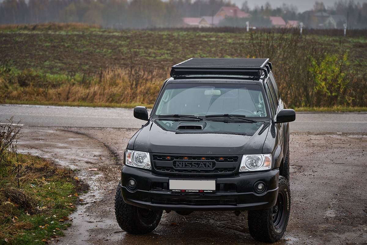 Багажник экспедиционный (платформа) алюминиевый РИФ 1250x2080 мм для Nissan Patrol Y61 2004+ (с крепежом)