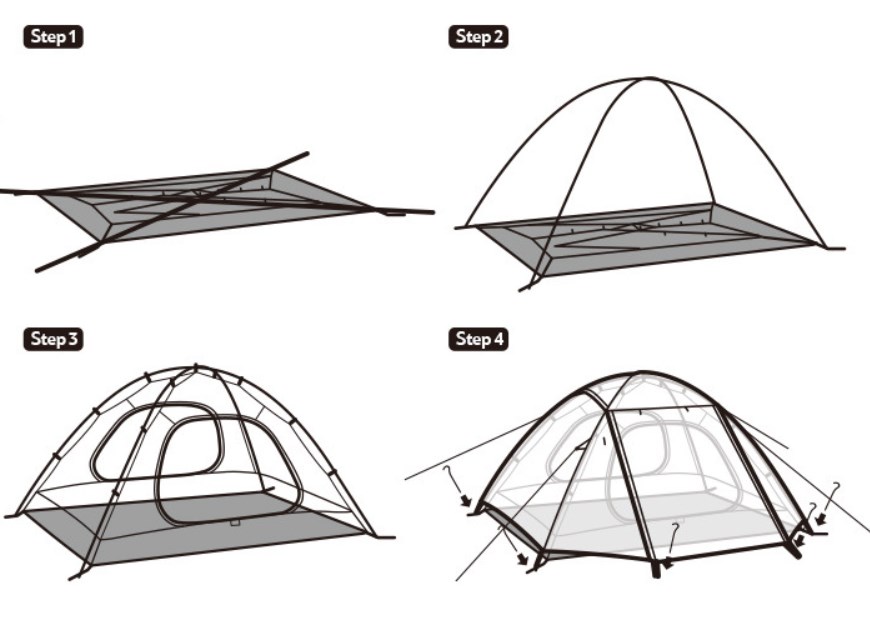 Палатка Naturehike Cloud-Creek, 2-местная, белая