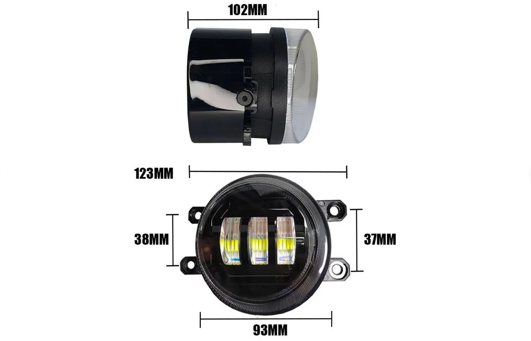 Противотуманные фары желтые для Toyota Land Cruiser Prado 150 3000k Black Vision