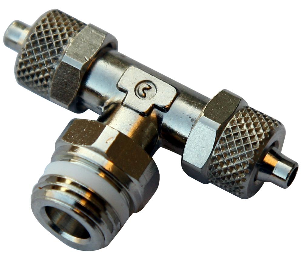 Соединение тройник 6/4-1/4 с упл.кольцом